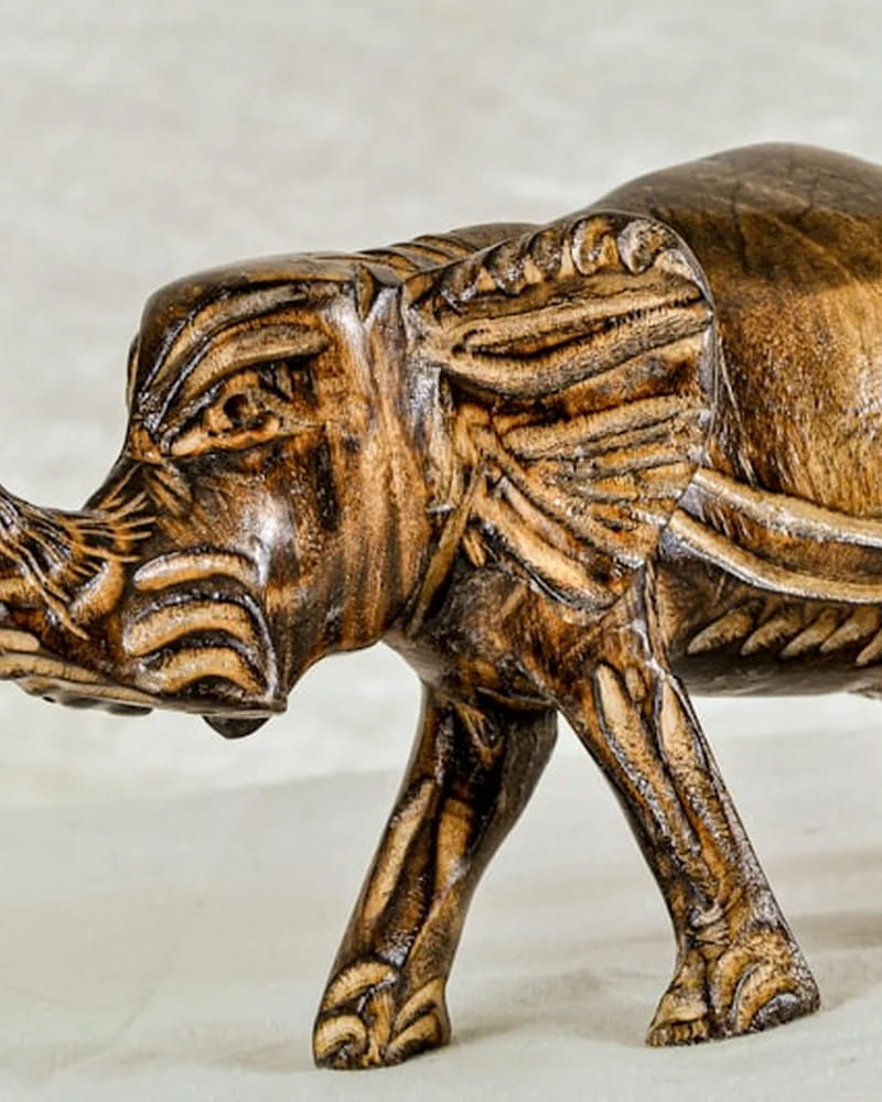 Teak Elephant Carving